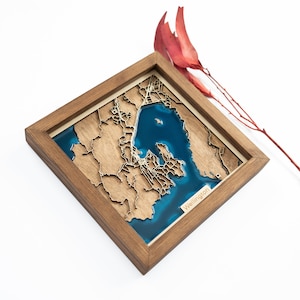 Wellington Map | Wood and Epoxy
