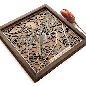 New Brunswick, New Jersey Map | Wood and Epoxy