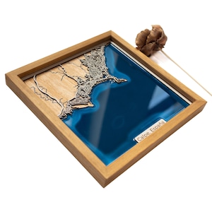 Calpe : carte | Bois et époxy