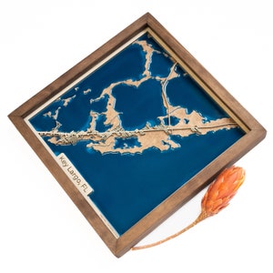 Key Largo Map | Wood and Epoxy