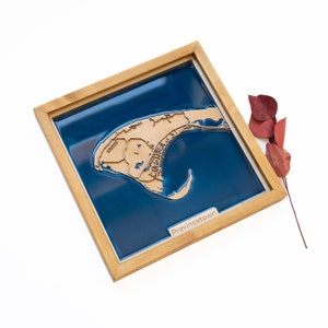 Provinztown Karte | Holz und Epoxydharz