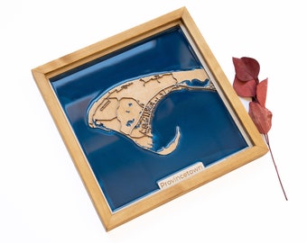 Provincetown Map | Wood and Epoxy