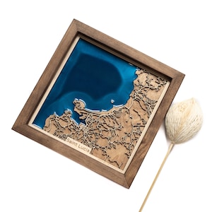 St. Lucia Karte | Holz und Epoxydharz