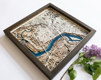 Philadelphia Wood Map | Wood and Epoxy