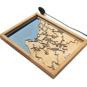 Deià Map | Wood and Epoxy
