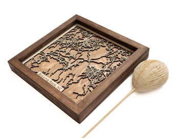 Blowing Rock Map | Wood and Epoxy