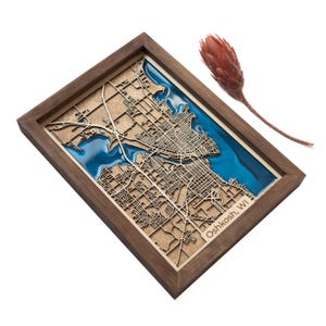Oshkosh Map | Wood and Epoxy