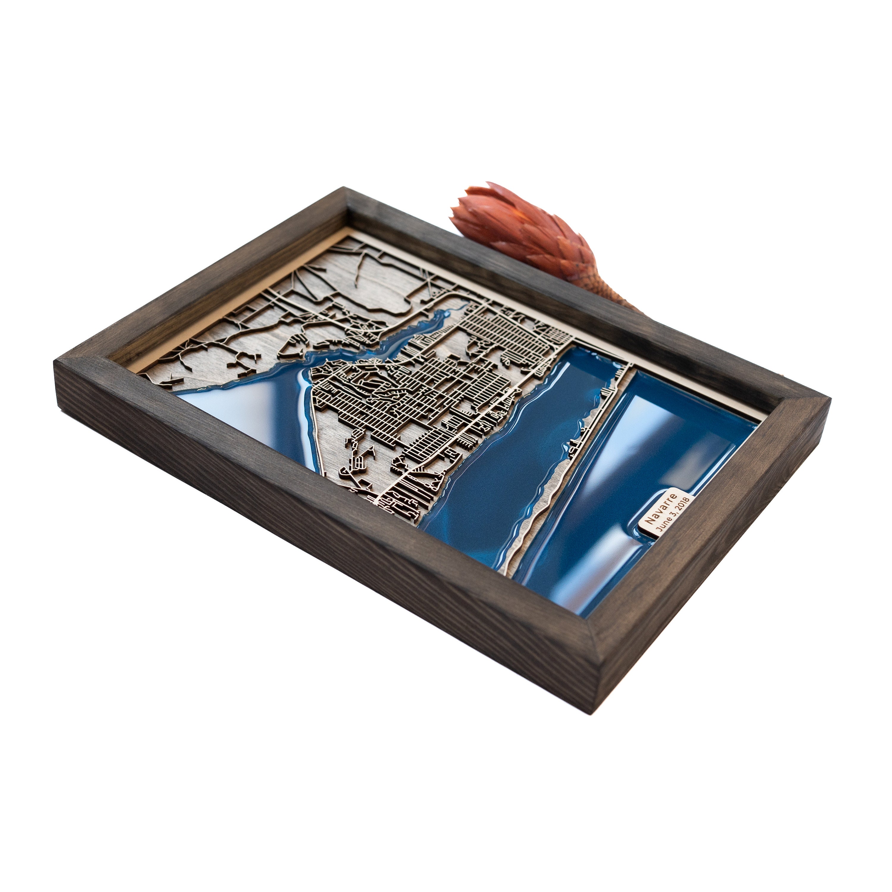 Navarre Map | Wood and Epoxy