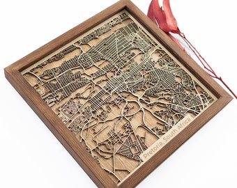 Pretoria : carte | Bois et époxy