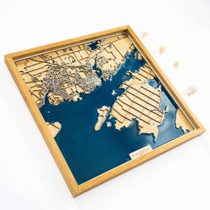 Kingston Map | Wood and Epoxy