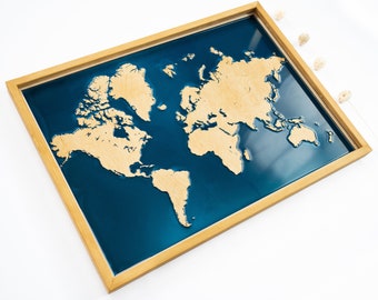 World Map Wall Art / Madera y Epoxi