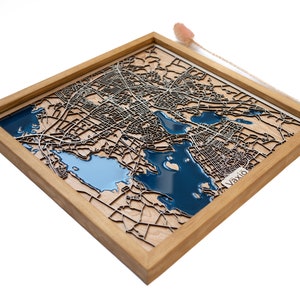 Växjö : carte | Bois et époxy