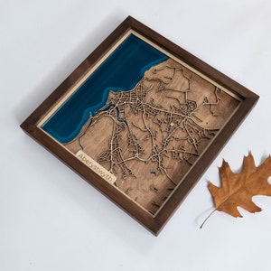 Aberystwyth Map | Wood and Epoxy