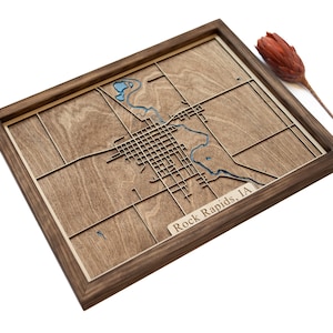 Rock Rapids : carte | Bois et époxy