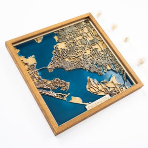 Landkarte Panama Stadt | Holz und Epoxidharz