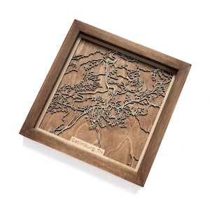 Gatlinburg-kaart | Hout en epoxy