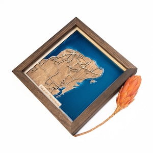 Yucatan Halbinsel Landkarte | Holz und Epoxidharz