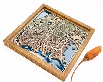 Kaart Bronx | Hout en epoxy