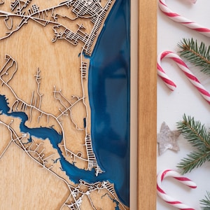 Wood Kaart | Gepersonaliseerde | Hout en epoxyhars