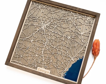 Georgia Map | Wood and Epoxy