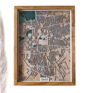 Sétif Holzkarte | Holz und Epoxydharz