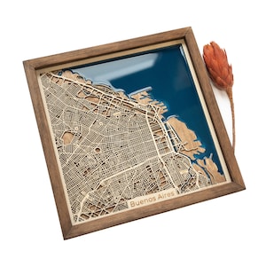 Mapa de Buenos Aires / Madera y Epoxi