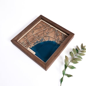 Wells Map | Wood and Epoxy