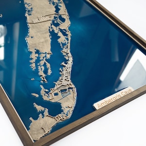 Ambergris Caye Karte | Holz und Epoxydharz