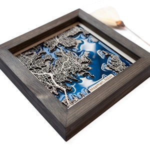 Mapa de Mosman / Madera y epoxi