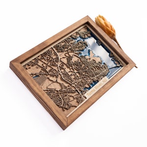 Toms River Map | Wood and Epoxy