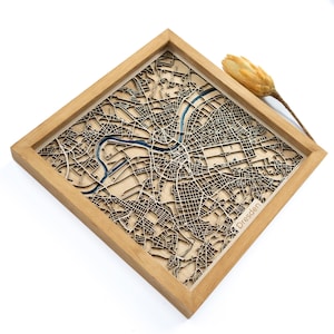 Dresden Map | Wood and Epoxy