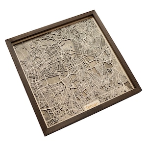 Mapa de Teherán / Madera y Epoxi
