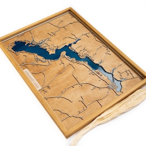 Atwood Lake Map | Wood and Epoxy