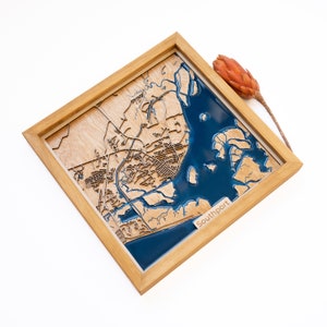 Southport : carte | Bois et époxy
