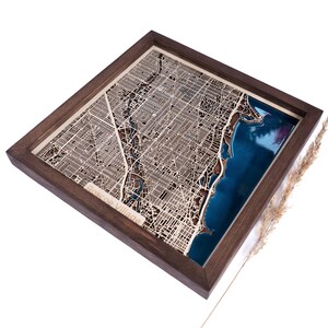 Kaart Roscoe Village | Hout en epoxy