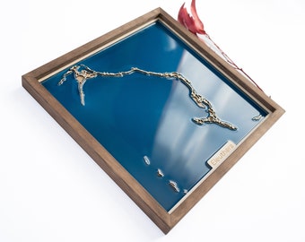 Mapa de Eleuthera / Madera y epoxi