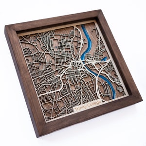 Trinity College Map | Wood and Epoxy