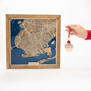 Carte en bois | Cadeau de Noël | Bois et résine époxy
