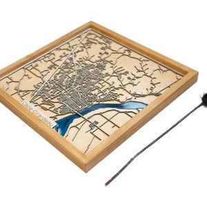 Kaart Kaap Girardeau | Hout en epoxy