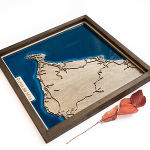 Mappa di Punta de Mita / Legno ed Epossidica