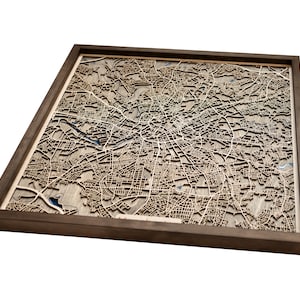Manchester Karte | Holz und Epoxydharz