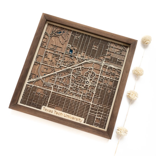 Texas Tech University Map | Wood and Epoxy