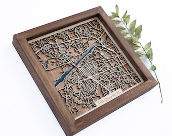 Tuscaloosa Map | Wood and Epoxy