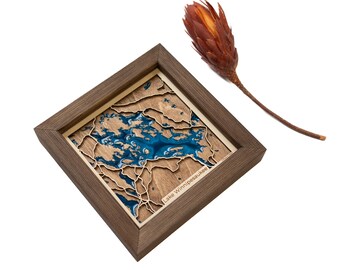 Lake Winnipesauke Map | Wood and Epoxy