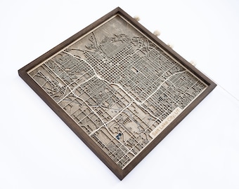 Mappa di Salt Lake City / Legno ed epossidica