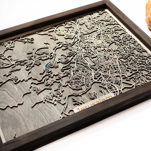 Kaart van Jeruzalem | Hout en epoxy