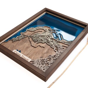 Mapa de Ciudad del Cabo / Madera y Epoxi