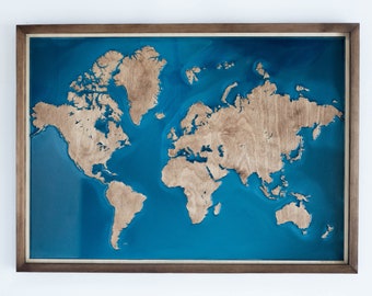 World Map | Wood and Epoxy