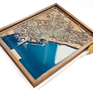 .Alicante Karte | Holz und Epoxydharz