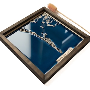 Boca Grande Map | Wood and Epoxy